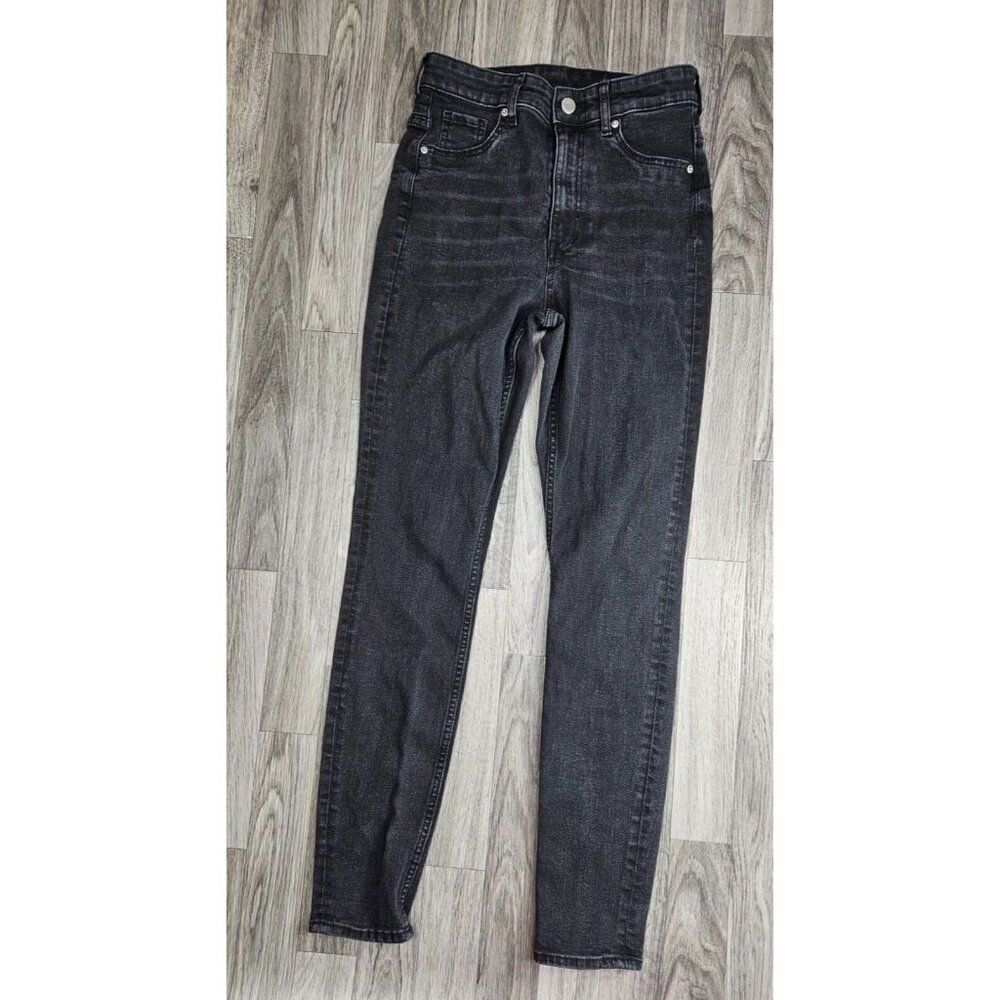 (3/$35) &Denim By H&M Size 4 Curvy High Waist Ankle Skinny Black Grey Jeggings‎
